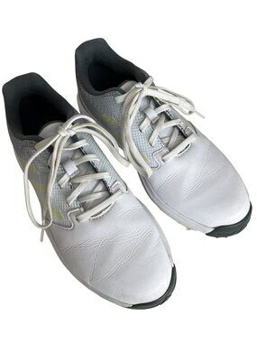 Adidas Golf Shoes White Gray Yellow Accents Spikeless Comfortable & Stylish Foot